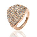 Golden Alloy Luxurious Exquisite Crystal Ring