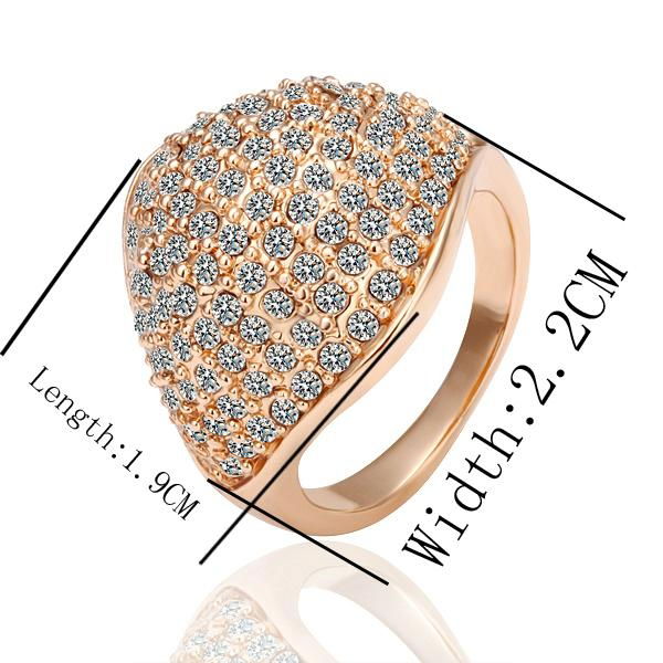 Golden Alloy Luxurious Exquisite Crystal Ring 5