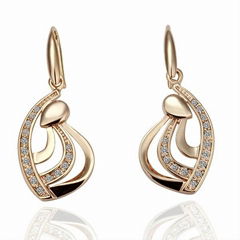 Heart Shape Austrian Crystal Golden Alloy Earring