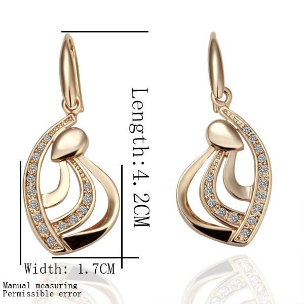 Heart Shape Austrian Crystal Golden Alloy Earring 2