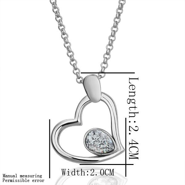 Heart Shape Crystal Plating Platinum Necklace Love 2