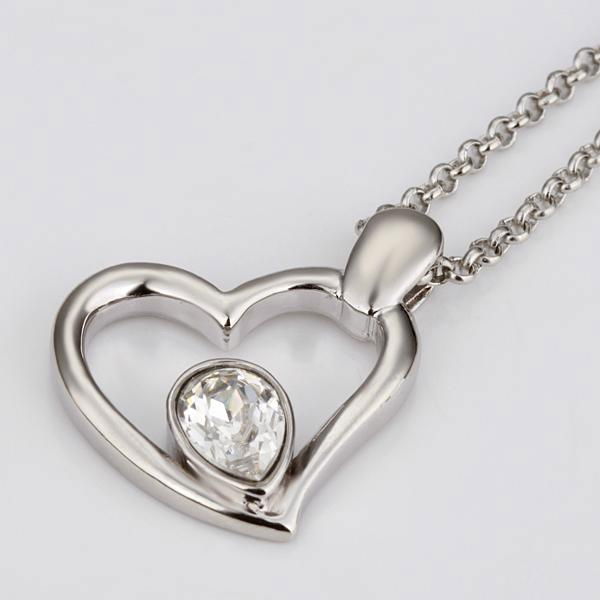 Heart Shape Crystal Plating Platinum Necklace Love 4