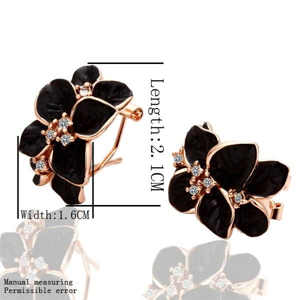 Hot Sale Black Flower Austrian Crystal Alloy Earring 4