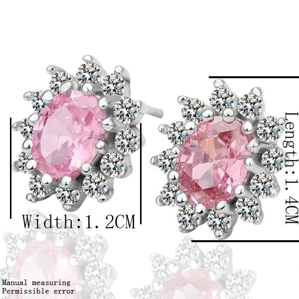 Shining Pink Zircon Plating Platinum  Luxurious Earring 4