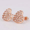 Simple Heart Golden Alloy Earring With Austrian Crystal 1