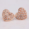 Simple Heart Golden Alloy Earring With Austrian Crystal 3