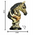 Little Girl and horse head Ornaments Resin Craft 1