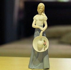 Home decor Ceramic Crafts Sculpture Western Lady statue