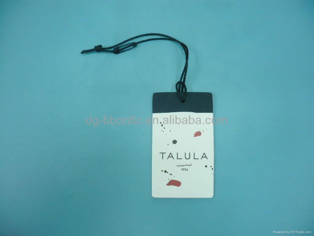 Gravure printing paper hang tag with nylon rope   2