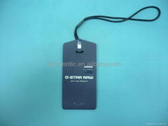 Plastic hangtags in garment accessories