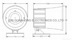 20W 8ohm waterproof electronic siren