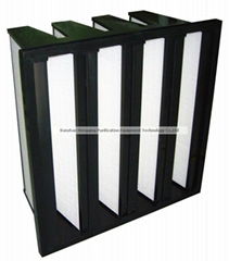 V-bank mini pleated hepa air filter