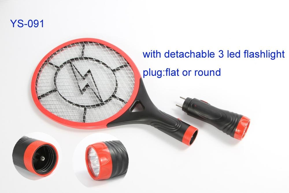 factory hot sale electric mosquito swatter with detachable flashlight 3
