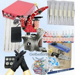 2 Tattoo Machine Guns Power Supplies Inks Pigment Needles