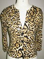 women LEOPARD print sweater cardigan