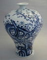 porcelain vase bule and white ceramic