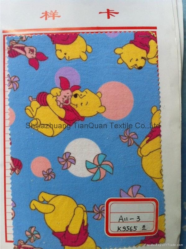 Pooh bear  printed cotton flannel fabric 3