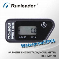 Waterproof LCD Inductive Tachometer/ Hour Meter For Gasoline Engine-- Motorcycle