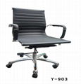 Office Chair with Chromed Steel Structure in PU 1