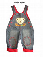 Kids jean washed gallus pants