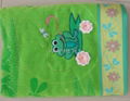 100% cotton jacquard beach towel with 3D embroidery 1