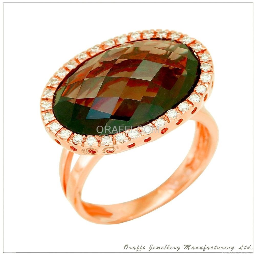 Semi-Precious with Diamond Ring
