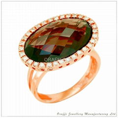 Semi-Precious with Diamond Ring