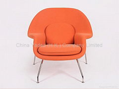 Womb Chair with ottoman in cashmere