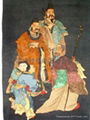 Silk tapestry with cut designs: Three