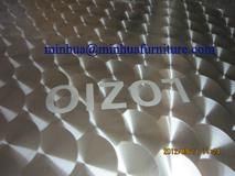 Stainless steel table with logo