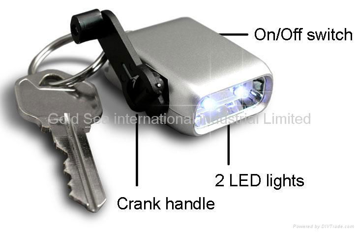 Mini Dynamo Keychain Light / Novelty LED flashlight (XY-888)