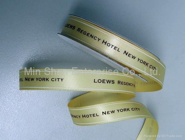 Satin Ribbon with Two-Color Screen Print