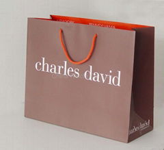 shopping bag with debossed logo