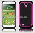 samsung galaxy s4 HYBRID Shell R   ed Impact Armor PC+ Silicon Hard Case Cover 2