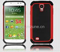 samsung galaxy s4 HYBRID Shell R   ed Impact Armor PC+ Silicon Hard Case Cover 5