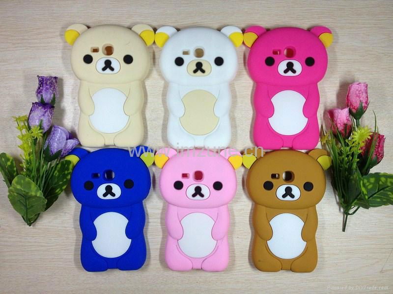 3D rilakkuma silicon case cover funda capa for samsung galaxy s3 mini i8190 