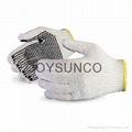 String Knitted Glove with PVC Dotts