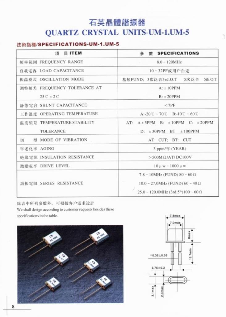 quartz crystal(UM1&UM5)