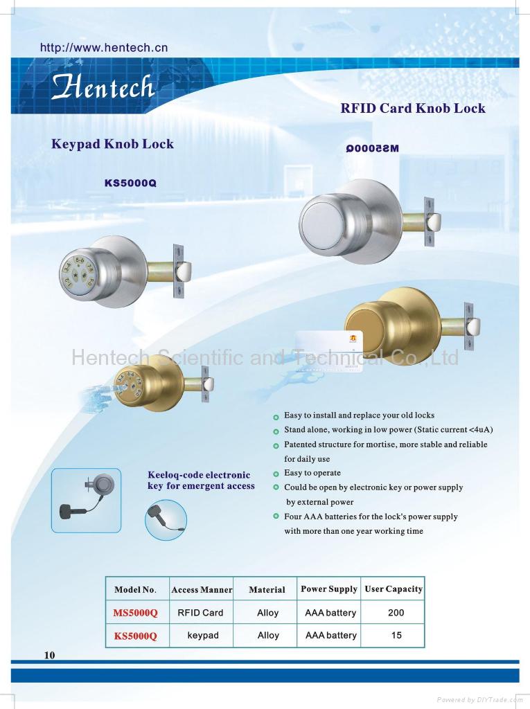 Keypad knob door lock