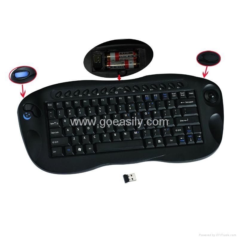 2.4GHz Multimedia Keyboard with Optical Trackball