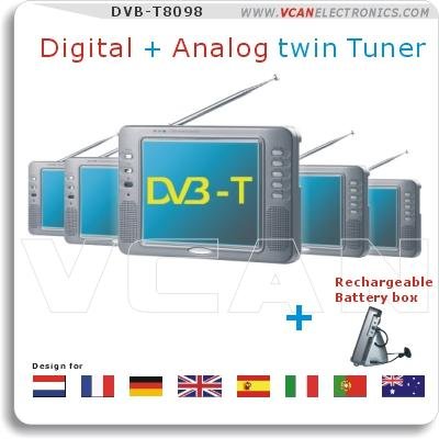 Digital TV + Analog TV twin tuner TFT LCD TV