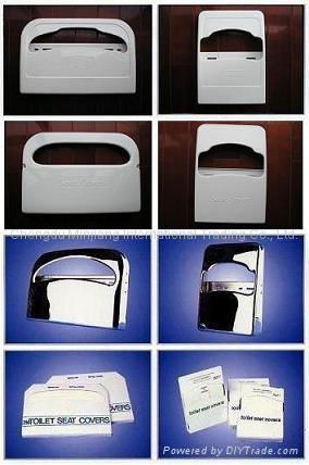 Toilet seat paper cover and dispenser
