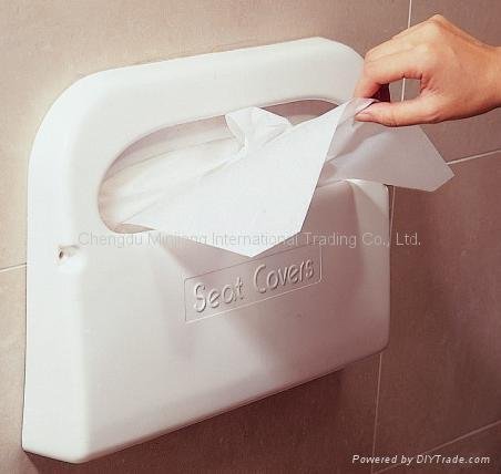 Toilet seat paper cover and dispenser 2