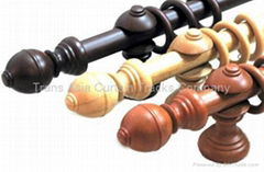 Wooden curtain pole sets