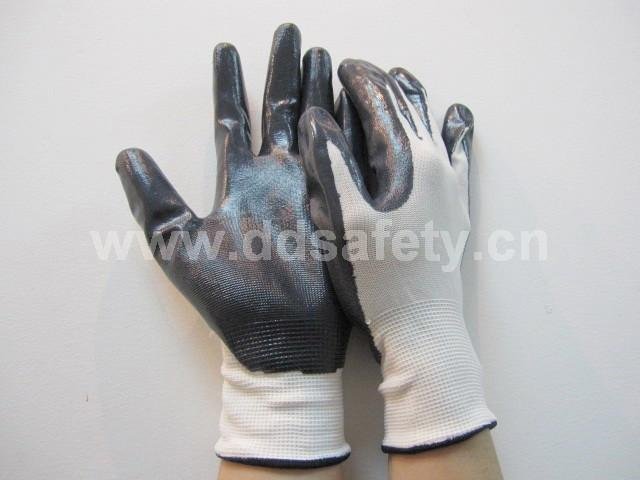 black nylon with nitrile gloves DNN336 with CE