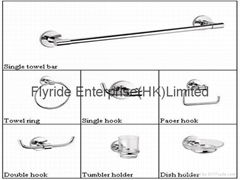 FLRD-BHD BATHROOM FITTINGS;Single towel bar;hook; holder with tumbler;