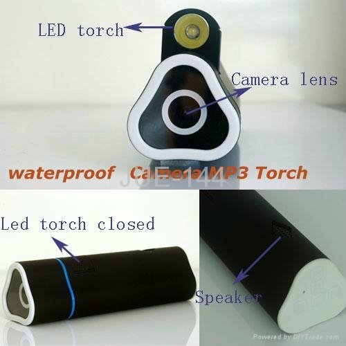 Waterproof MP3 speak flashlight sports camera 4