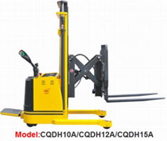 Electric reach stacker