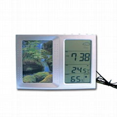 Weather Station Clock With Photo Frame