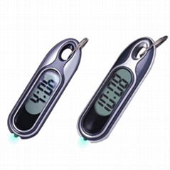 Keychain with Digital Clock & Light